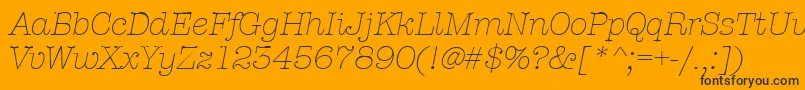 AmtypewriteritcttLightitalic Font – Black Fonts on Orange Background