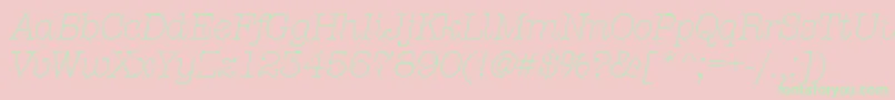 AmtypewriteritcttLightitalic-Schriftart – Grüne Schriften auf rosa Hintergrund