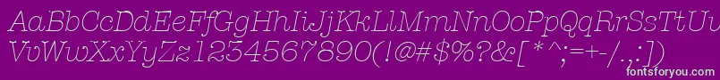 fuente AmtypewriteritcttLightitalic – Fuentes Verdes Sobre Fondo Morado