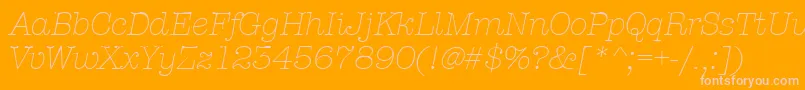 AmtypewriteritcttLightitalic Font – Pink Fonts on Orange Background