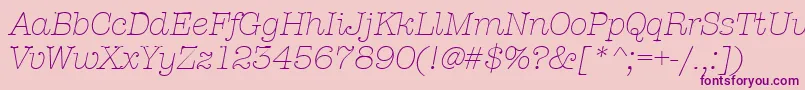 AmtypewriteritcttLightitalic Font – Purple Fonts on Pink Background