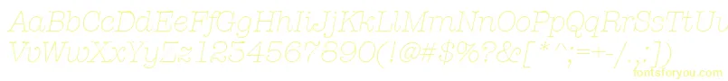 AmtypewriteritcttLightitalic Font – Yellow Fonts on White Background