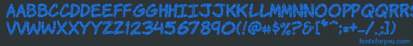 KomikaKrak Font – Blue Fonts on Black Background