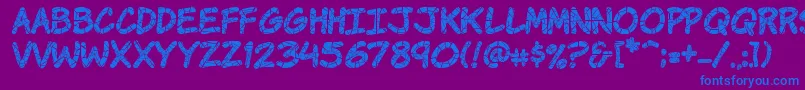 KomikaKrak Font – Blue Fonts on Purple Background