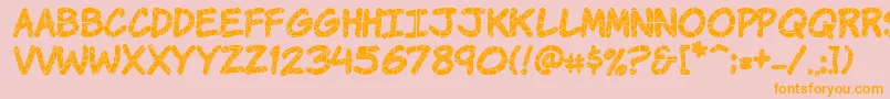 KomikaKrak Font – Orange Fonts on Pink Background