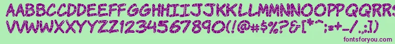 KomikaKrak Font – Purple Fonts on Green Background