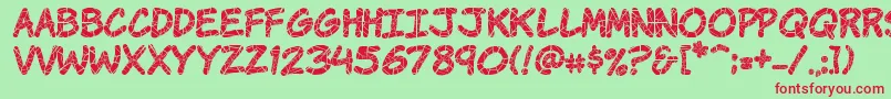 KomikaKrak Font – Red Fonts on Green Background