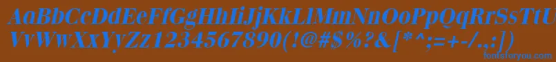 QuantasBoldItalic Font – Blue Fonts on Brown Background