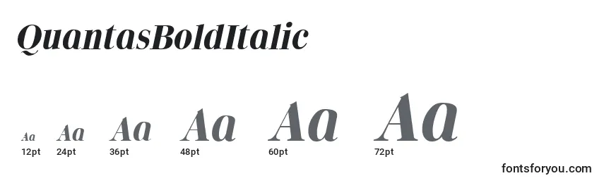 Größen der Schriftart QuantasBoldItalic