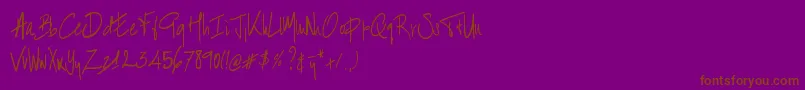 BartHandschrift Font – Brown Fonts on Purple Background