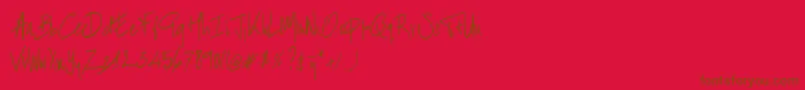 BartHandschrift Font – Brown Fonts on Red Background