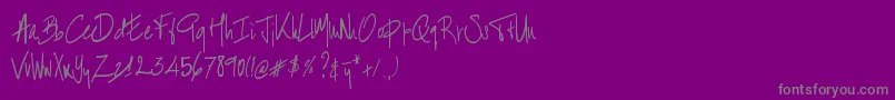 BartHandschrift Font – Gray Fonts on Purple Background