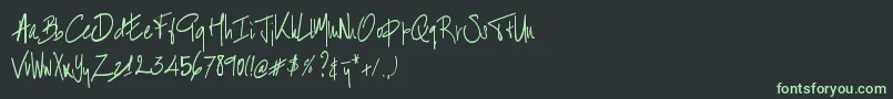 BartHandschrift-fontti – vihreät fontit mustalla taustalla