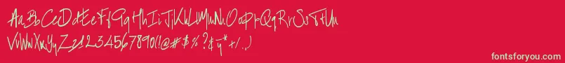 フォントBartHandschrift – 赤い背景に緑の文字