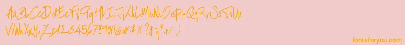 BartHandschrift Font – Orange Fonts on Pink Background