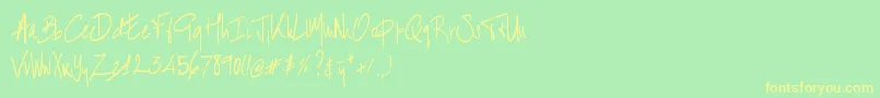 BartHandschrift Font – Yellow Fonts on Green Background