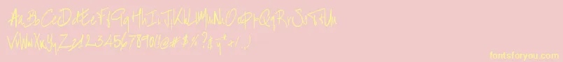 BartHandschrift-Schriftart – Gelbe Schriften auf rosa Hintergrund