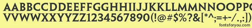 Шрифт PenumbraserifstdSemibold – чёрные шрифты на жёлтом фоне