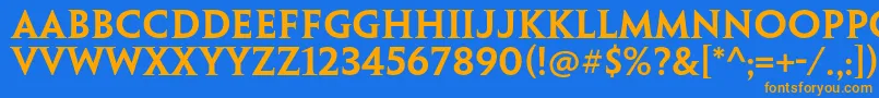 Шрифт PenumbraserifstdSemibold – оранжевые шрифты на синем фоне