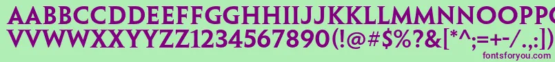 Шрифт PenumbraserifstdSemibold – фиолетовые шрифты на зелёном фоне