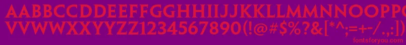 PenumbraserifstdSemibold-fontti – punaiset fontit violetilla taustalla