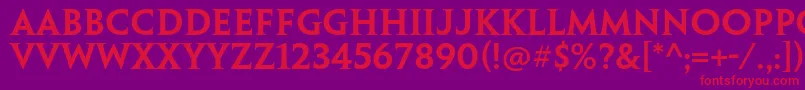 PenumbraserifstdSemibold Font – Red Fonts on Purple Background