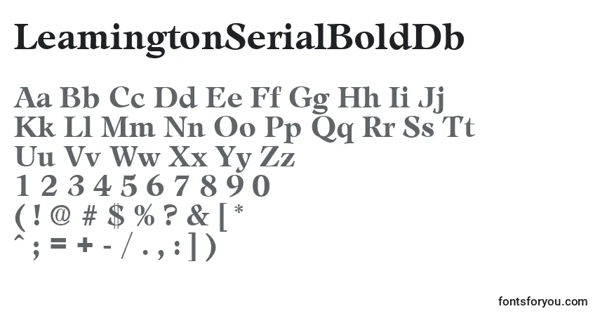 A fonte LeamingtonSerialBoldDb – alfabeto, números, caracteres especiais