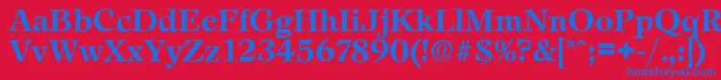 LeamingtonSerialBoldDb Font – Blue Fonts on Red Background