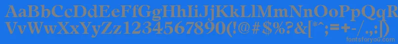 フォントLeamingtonSerialBoldDb – 青い背景に灰色の文字