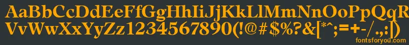 フォントLeamingtonSerialBoldDb – 黒い背景にオレンジの文字