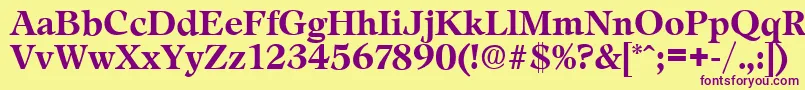 LeamingtonSerialBoldDb Font – Purple Fonts on Yellow Background
