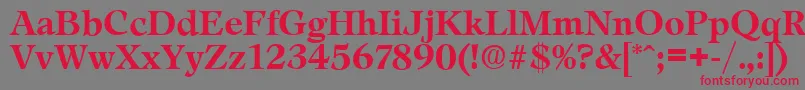 LeamingtonSerialBoldDb Font – Red Fonts on Gray Background