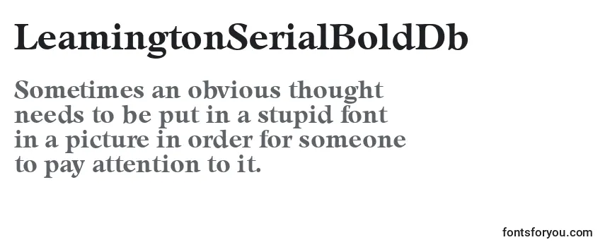 Review of the LeamingtonSerialBoldDb Font