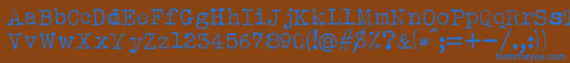 Czcionka AlbertsthalTypewriter – niebieskie czcionki na brązowym tle