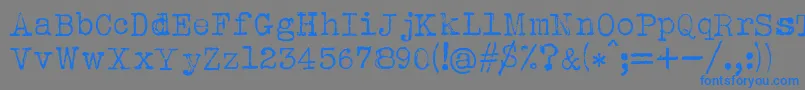 フォントAlbertsthalTypewriter – 灰色の背景に青い文字