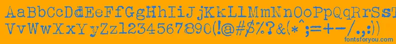 Police AlbertsthalTypewriter – polices bleues sur fond orange