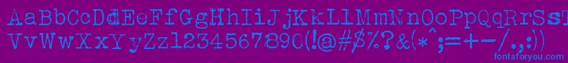 フォントAlbertsthalTypewriter – 紫色の背景に青い文字