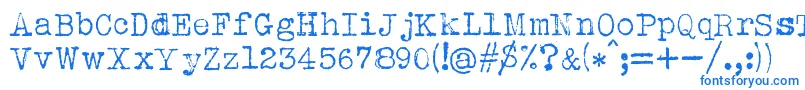 AlbertsthalTypewriter Font – Blue Fonts on White Background