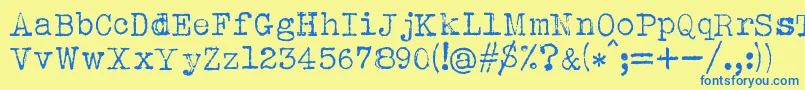 fuente AlbertsthalTypewriter – Fuentes Azules Sobre Fondo Amarillo