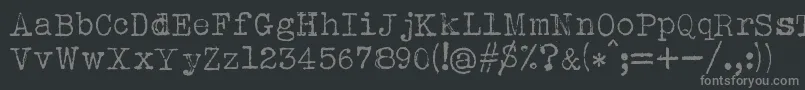 フォントAlbertsthalTypewriter – 黒い背景に灰色の文字