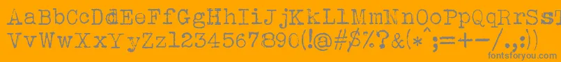 AlbertsthalTypewriter-Schriftart – Graue Schriften auf orangefarbenem Hintergrund