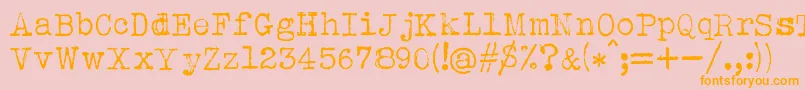 AlbertsthalTypewriter Font – Orange Fonts on Pink Background