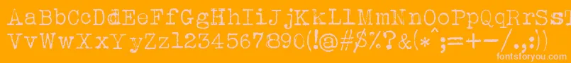 Шрифт AlbertsthalTypewriter – розовые шрифты на оранжевом фоне