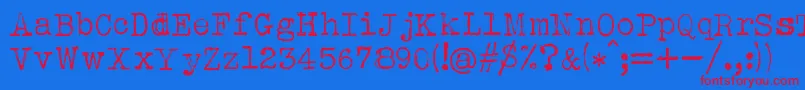 AlbertsthalTypewriter-fontti – punaiset fontit sinisellä taustalla