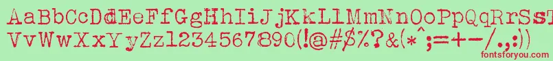 AlbertsthalTypewriter Font – Red Fonts on Green Background