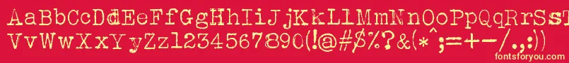 AlbertsthalTypewriter Font – Yellow Fonts on Red Background