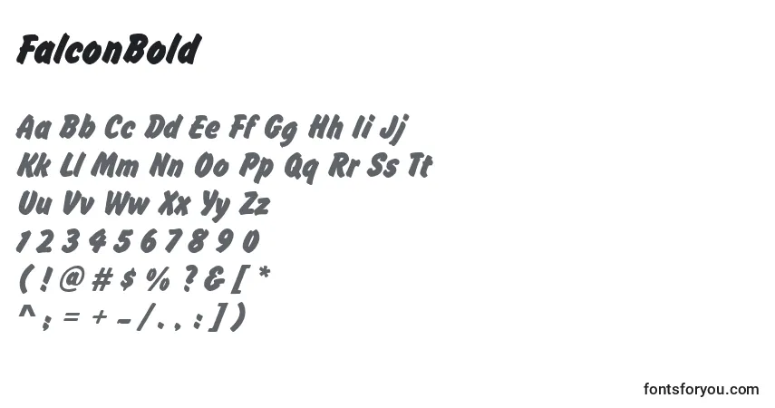 Schriftart FalconBold – Alphabet, Zahlen, spezielle Symbole