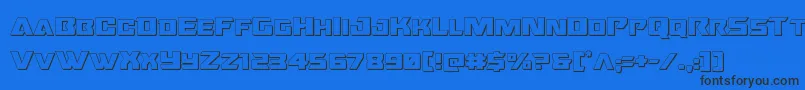 Oceanicdrift3D Font – Black Fonts on Blue Background