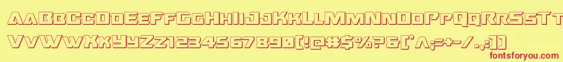 Oceanicdrift3D Font – Red Fonts on Yellow Background