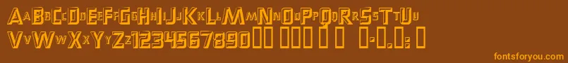 Popups Font – Orange Fonts on Brown Background